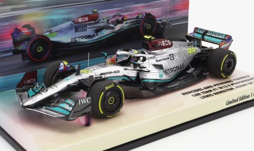 Minichamps - MERCEDES GP F1 W13E TEAM MERCEDES-AMG PETRONAS F1 N 44 6th MIAMI GP 2022 LEWIS HAMILTON SILVER GREEN