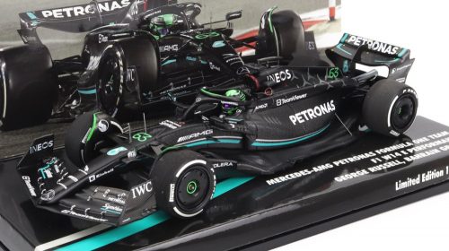 Minichamps - MERCEDES GP F1 W14 TEAM MERCEDES-AMG PETRONAS FORMULA ONE N 63 7th BAHRAIN GP 2023 GEORGE RUSSEL MATT BLACK