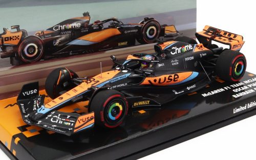 Minichamps - McLAREN F1  MCL60 TEAM McLAREN N 81 BAHRAIN GP 2023 OSCAR PIASTRI ORANGE BLUE BLACK