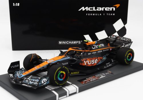 Minichamps - McLAREN  F1  MCL36 MERCEDES TEAM MCLAREN N 4 ABU DHABI GP 2022 LANDO NORRIS ORANGE LIGHT BLUE