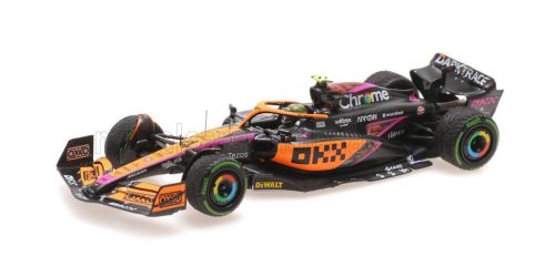 Minichamps - McLAREN  F1  MCL36 MERCEDES TEAM MCLAREN N 4 SINGAPORE GP 2022 LANDO NORRIS ORANGE LIGHT BLUE