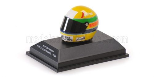 Minichamps - BELL HELMET F1  CASCO HELMET TG183B HART N 19 BRAZILIAN GP 1984 AYRTON SENNA YELLOW GREEN