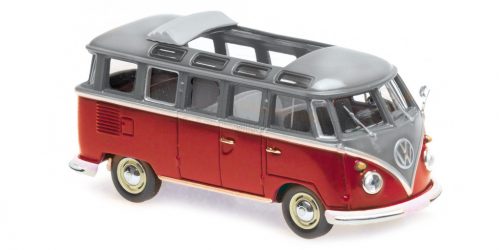 Minichamps - VOLKSWAGEN SAMBA MINIBUS 1961 GREY RED