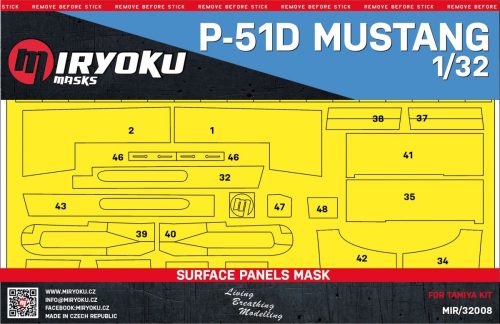 Miryoku - 1/32 P-51D MUSTANG -  Surface panels mask