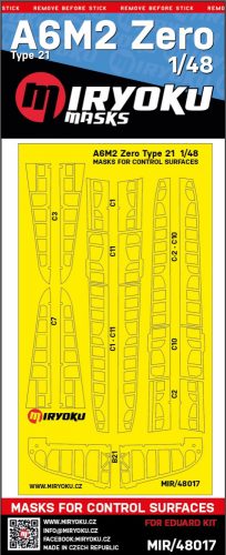 Miryoku - 1/48 A6M2 Zero Type 21 -  Masks for control surfaces