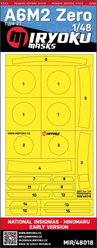 Miryoku - 1/48 A6M2 Zero Type 21 -  National Insignias - Hinomaru - Early