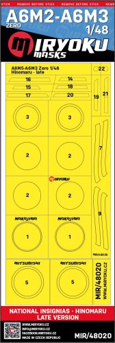 Miryoku - 1/48 A6M2 - A6M3 -  National Insignias - Hinomaru - LATE