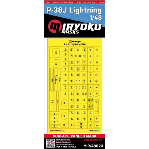 Miryoku - 1/48 P-38J LIGHTNING - SURFACE PANELS MASK - Miryoku