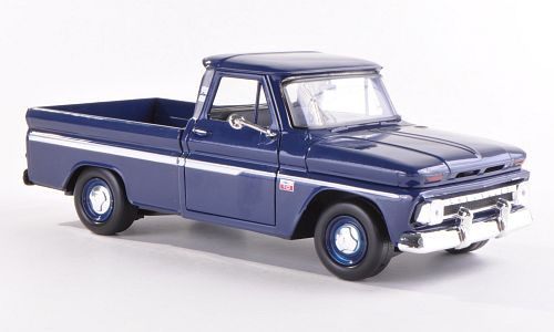 Motor-Max - Chevrolet C10 Fleetside Pick Up, dunkelblau, 1966, 1:24