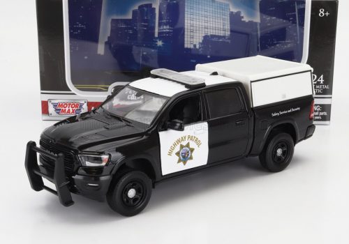 Motor-Max - DODGE RAM 1500 PICK-UP LARAMINE CREW CAB CALIFORNIA HIGHWAY PATROL POLICE 2019 BLACK WHITE