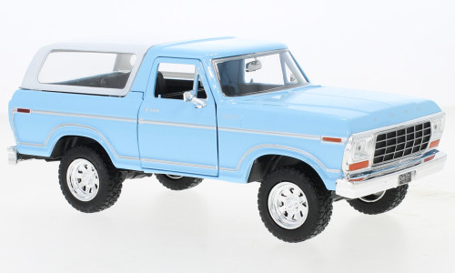 Motor-Max - Ford Bronco Custom  hellblau/weiss  1978  1:24