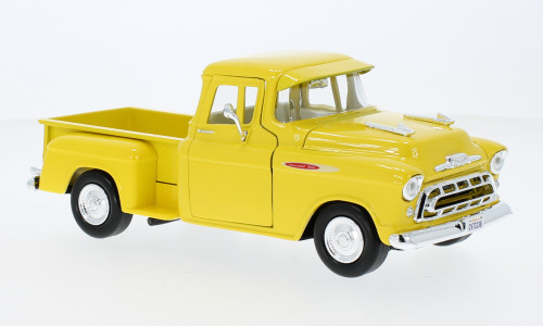 Motor-Max - Chevrolet 3100 Stepside Pick Up, gelb, 1957, 1:24