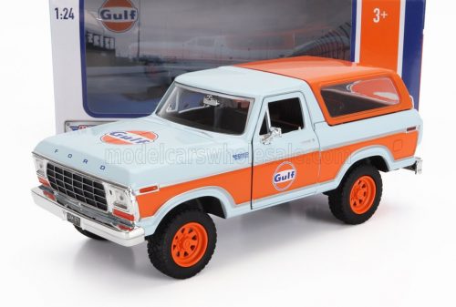 Motor-Max - FORD USA BRONCO GULF 1978 LIGHT BLUE ORANGE