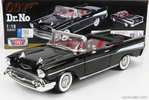 Motor-Max - Chevrolet Bel Air Cabriolet - Spider 1955 - 007 James Bond - Dr. No - Licenza Di Uccidere Black