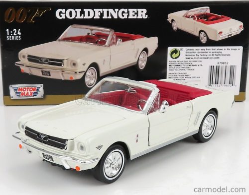 Motor-Max - Ford Usa Mustang Cabriolet Open 1964 - James Bond 007 - Goldfinger - Missione Goldfinger White