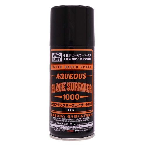 Mr Hobby - B-613 Aqueous Black Surfacer 1000 Spray (170 ml)