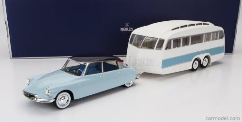 Norev - Citroen Ds19 With Roulotte 1960 Blue White