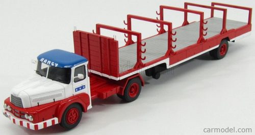 Perfex - Unic Izoard Truck Semi-Remorque 1958 - Sabine Rancy Cirque - Circus White Red Blue