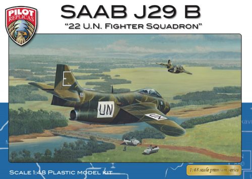 Pilot Replicas - Plastikový model letadla 1/48 SAAB J29 B "UN Kongo" edition