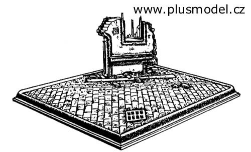 Plus Model - Sockel Umrahmter Straßenstück/Pflasterstein mit Kanaldeck