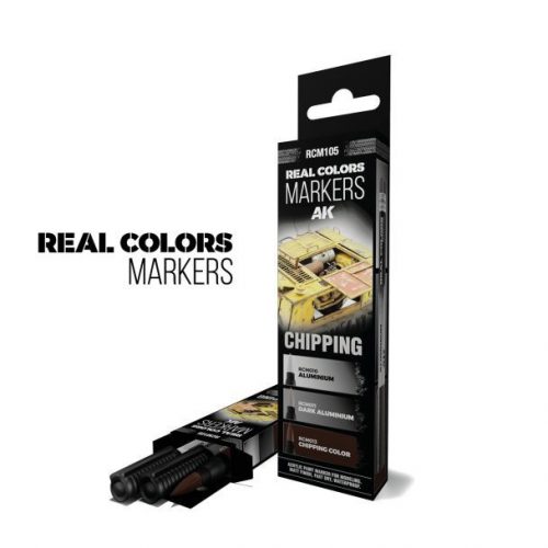 AK-Interactive - RCM105 CHIPPING - SET 3 REAL COLORS MARKERS