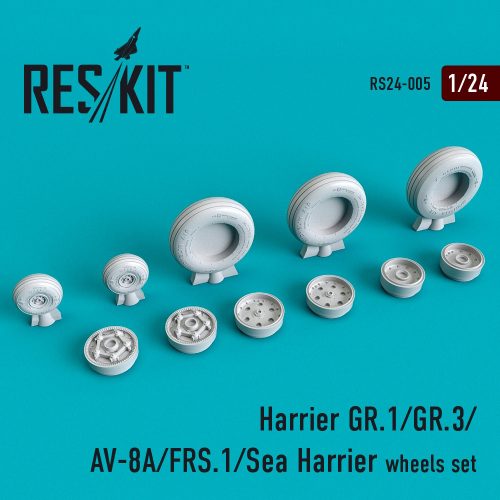 Reskit - Harrier GR.1/GR.3/AV-8A/FRS.1/Sea Harrier  wheels set (1/24)