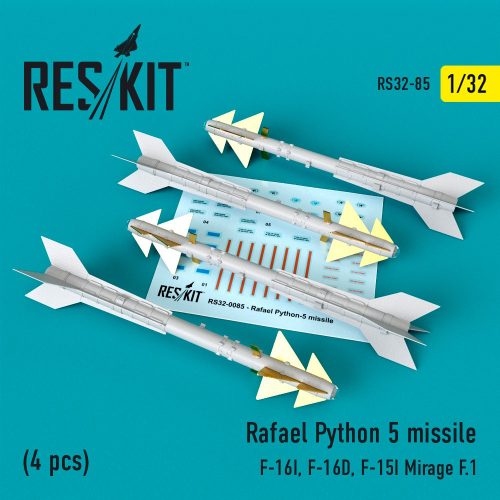 Reskit - Python 5 missiles (4 pcs)  (F-16I, F-16D, F-15I Mirage F.1) (1/32)