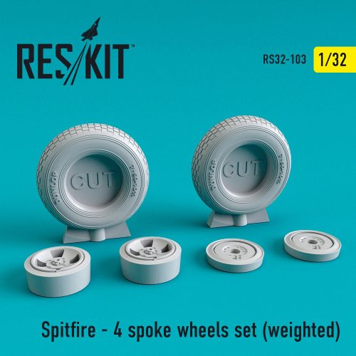 Reskit - Spitfire (4 spoke) wheels set (weighted) (1/32)