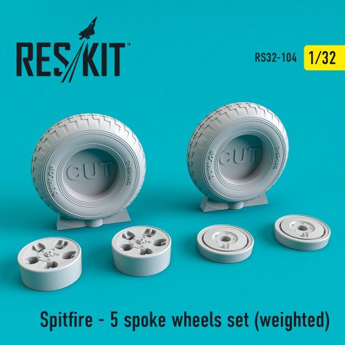 Reskit - Spitfire (5 spoke) wheels set (weighted) (1/32)