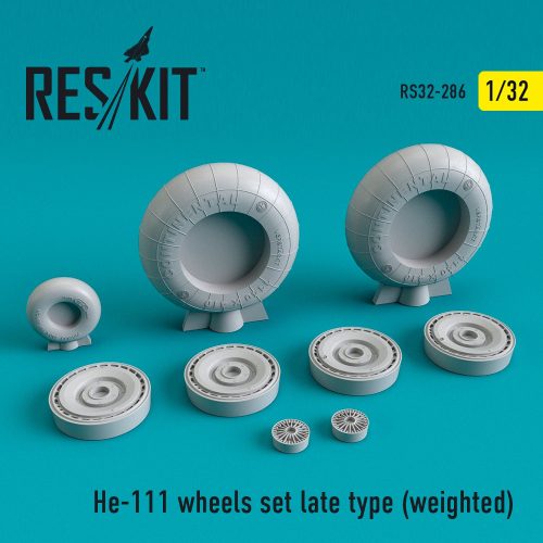 Reskit - He-111 wheels set late type (weighted) (1/32)