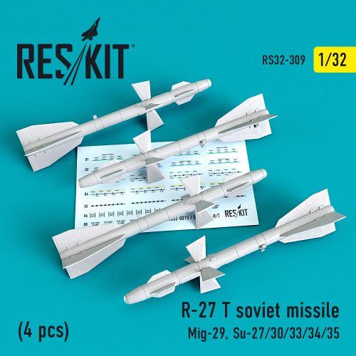 Reskit - R-27T soviet missiles (4 pcs) (MiG-29, Su-27/30/33/34/35) (1/32)