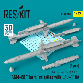 Reskit - AGM-88 "Harm" missiles with LAU-118A (2 pcs) (F/A-18, F-4, F-16, EA-6, F-111) (1/32)