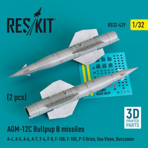 Reskit - AGM-12C Bullpup B missiles (2 pcs) (A-4, A-5, A-6, A-7, F-4, F-8, F-100, F-105, P-3 Orion, Sea Vixen