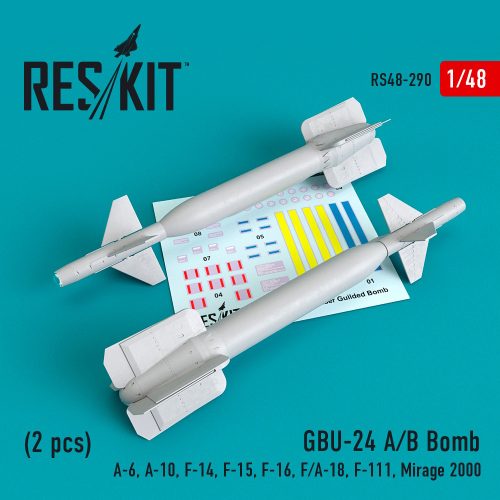 Reskit - GBU-24 (A-B) bombs (2 pcs) (A-6, A-10, F-14, F-15, F-16, F/A-18, F-111, Mirage 2000) (3D Printed) (1