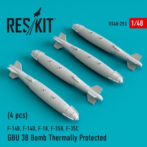 Reskit - GBU-38 bombs thermally protected (4 pcs) (F-14B, F-14D, F-18,F-35B,F-35C) (1/48)