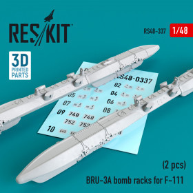 Reskit - BRU-3A bomb racks for F-111 (2 pcs) (3D Printed) (1/48)