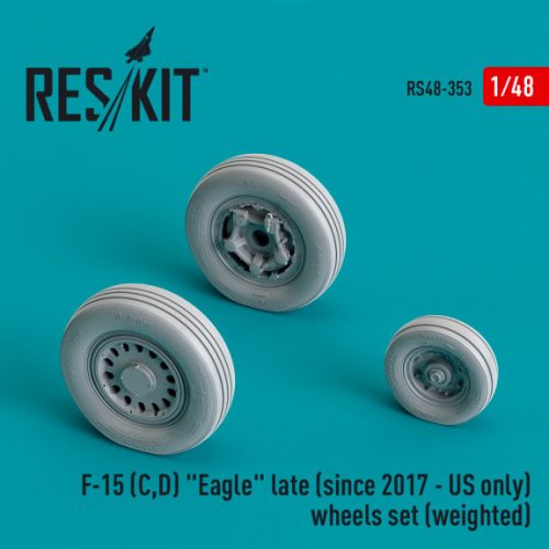 Reskit - F-15 (C,D) "Eagle" late (since 2017 - US only) wheels set (weighted) (Resin & 3D Printed) (1/48)