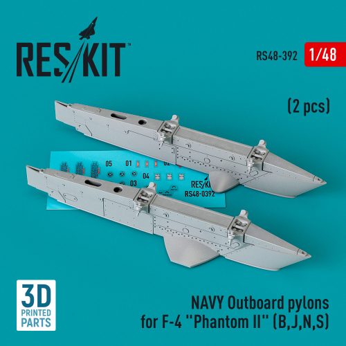 Reskit - NAVY Outboard pylons for F-4 "Phantom II" (B,J,N,S) (2 pcs) (3D Printed) (1/48)