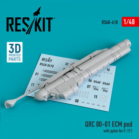 Reskit - QRC 80-01 ECM pod with pylon for F-111 (3D Printed) (1/48)