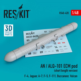 Reskit - AN / ALQ-101 ECM pod (short length version) (F-4, Jaguar, A-7, F-5, F-111, Buccaneer, Vulcan) (3D Pr