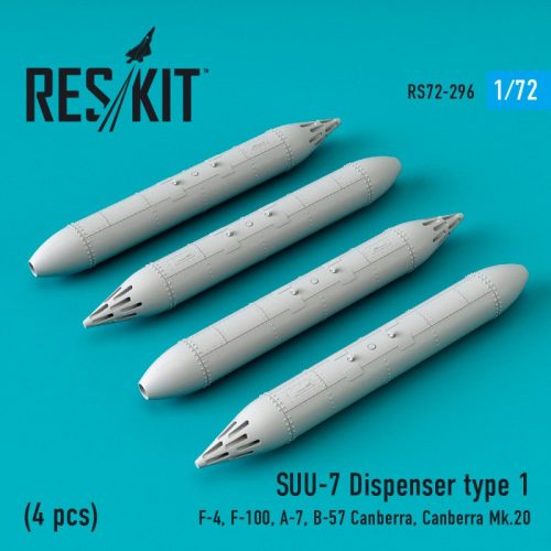 Reskit - SUU-7 dispensers type 1 (4 pcs) (F-4, F-100, F-105, A-7, Canberra Mk.20) (1/72)