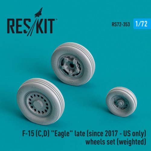 Reskit - F-15 (C,D) "Eagle" late (since 2017 - US only) wheels set (weighted) (Resin & 3D Printed) (1/72)