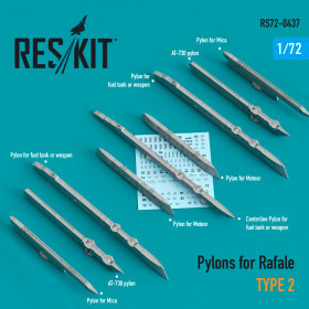 Reskit - Pylons for Rafale type 2 (1/72)