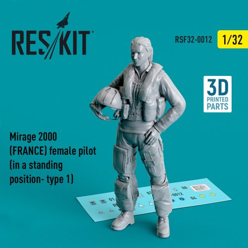 Reskit - Mirage 2000 (FRANCE) female pilot (in a standing position- type 1) (3D Printed) (1/32)