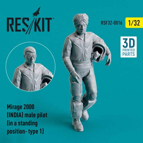 Reskit - Mirage 2000 (INDIA) male pilot (in a standing position- type 1) (3D Printed) (1/32)