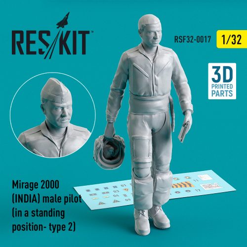 Reskit - Mirage 2000 (INDIA) male pilot (in a standing position- type 2) (3D Printed) (1/32)