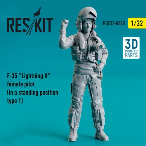 Reskit - F-35 "Lightning II" female pilot (in a standing position- type 1) (3D Printed) (1/32)