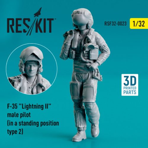 Reskit - F-35 "Lightning II" male pilot (in a standing position - type 2) (3D Printed) (1/32)