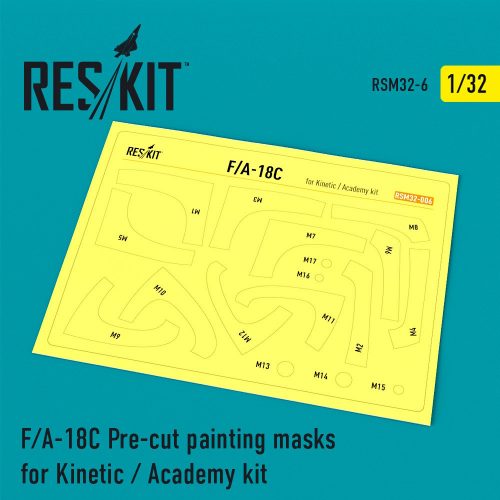 Reskit - F/A-18C "Hornet" Pre-cut painting masks for Kinetic / Academy kit (1/32)