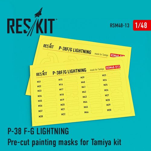 Reskit - P-38 (F,G) "Lightning" Pre-cut painting masks for Tamiya kit (1/48)